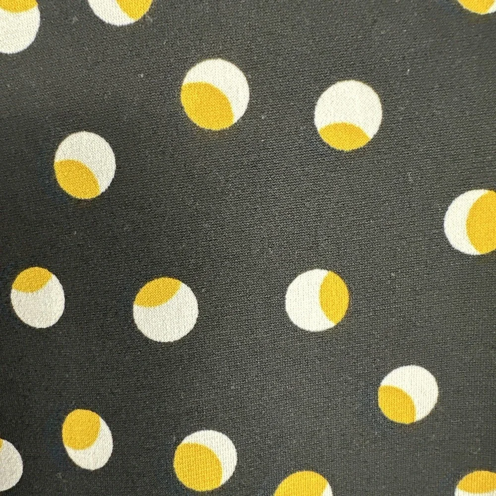 Carmen Marc Valvo 1X Polka Dot Blouse Bell Sleeve Top Black Gold Plus Size Work - Picture 6 of 11